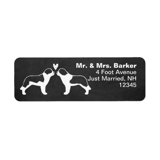 Étiquette Saint Bernard Dogs Deux adresses de retour (Devant)