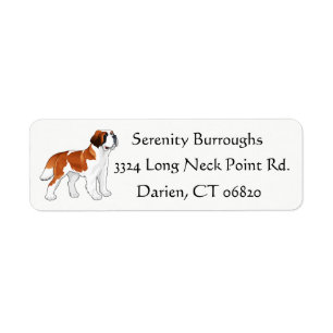 Étiquette Saint Bernard Puppy Dog - L'Amour du dessin animé