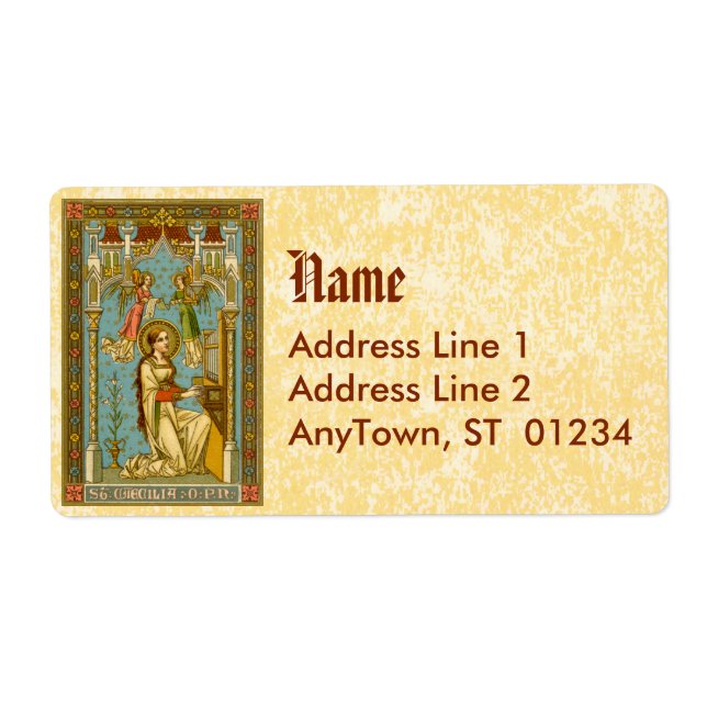Étiquette Saint-Cécile néo-gothique de Rome (BNG 02) (Devant)
