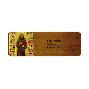 Étiquette Saint Francis d'iconographie médiévale d'Assisi