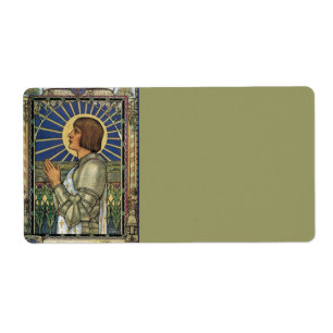 Étiquette Saint Jeanne d'Arc en verre tendu Image