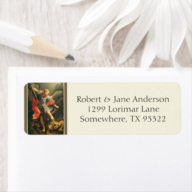 Étiquette Saint Michel l'Archange Religieux (En situation)