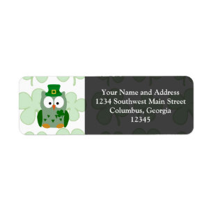 Étiquette Saint Patrick's Day Owl