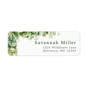 Étiquette Saint Patrick's Day Shamrock Lucky 4 feuille Clove