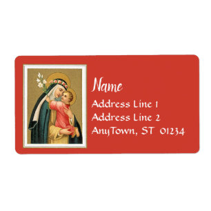 Étiquette Saint Rose de Lima et le Christ Enfant (M 023)