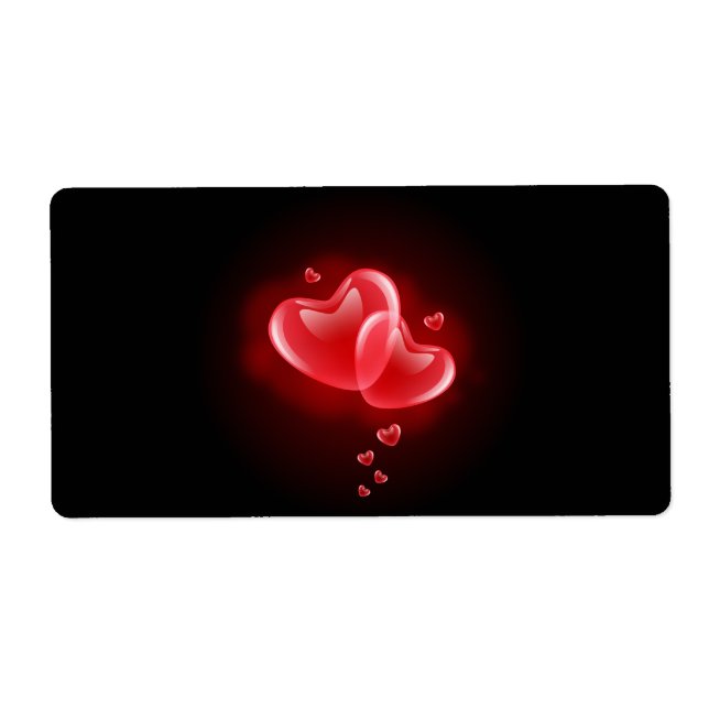 Étiquette Saint Valentin, coeur éblouissant (Devant)