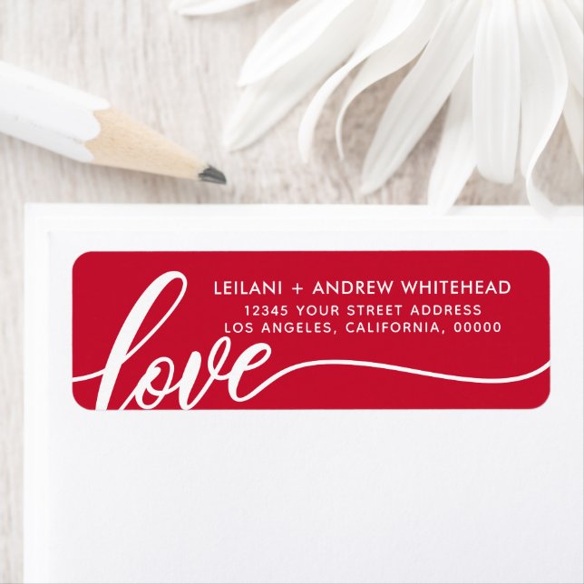Étiquette Saint Valentin Love-Lettered (En situation)