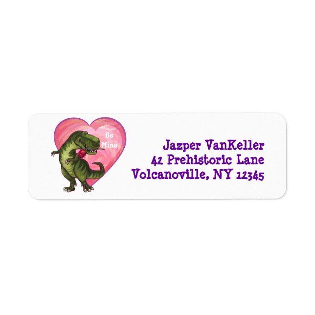 Étiquette Saint Valentin Tyrannosaurus (Devant)