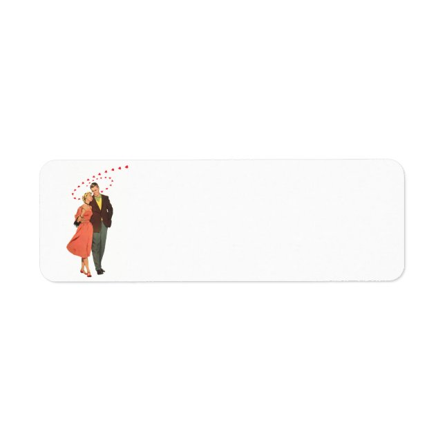 Étiquette Saint Valentin vintage, Coeurs Romantiques Floatin (Devant)