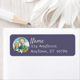 Étiquette Sainte-Anne néogothique et Marie jeune (SAU 29)