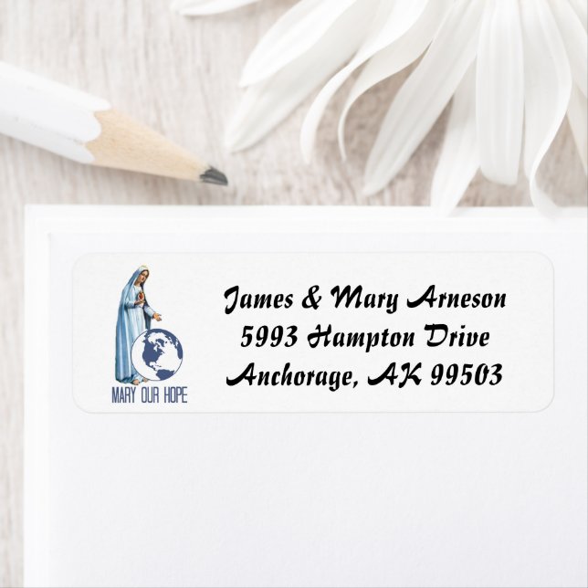 Étiquette Sainte Vierge Marie Fatima Notre Espoir (En situation)