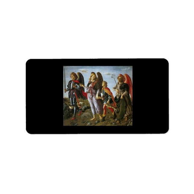 Étiquette Saints Michael, Gabriel, Raphael with Tobias (Devant)