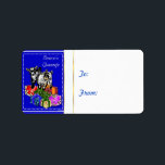 Étiquette Saison's Greeting Goat Christmas Gift Balise Stick<br><div class="desc">Bonnes Fêtes deux bébés de chèvre pygmée avec cadeaux -étiquette cadeau de Noël de chèvre pour coller sur vos cadeaux - texte personnalisable pour que vous puissiez le changer si vous le souhaitez -</div>