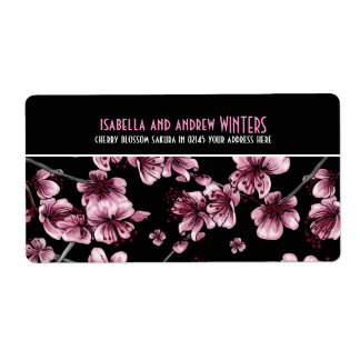 Étiquette Sakura aux fleurs de cerisiers