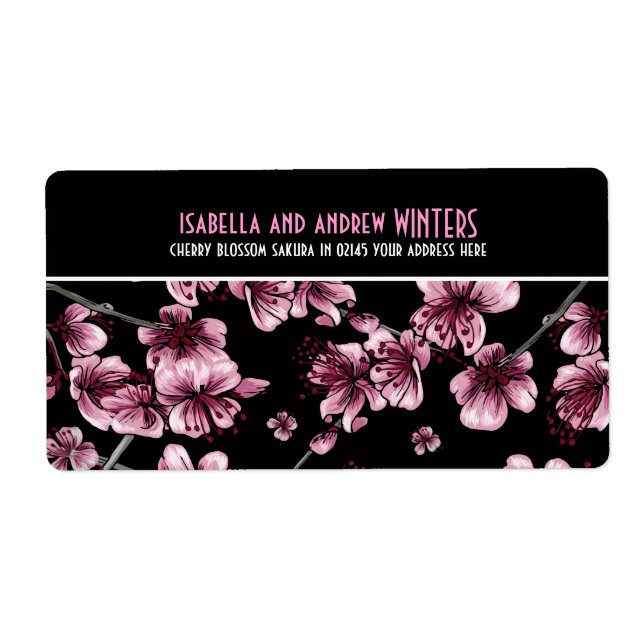 Étiquette Sakura aux fleurs de cerisiers (Devant)