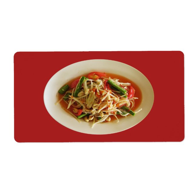 Étiquette Salade de Papaya épicé [Som Tam] ... Thai Lao Food (Devant)