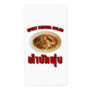 Étiquette Salade de Papaya épicé [Tam Mak Hung] Dialecte Isa