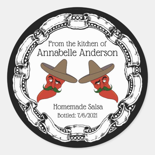 Étiquette Salsa Personnaliser la date (Devant)