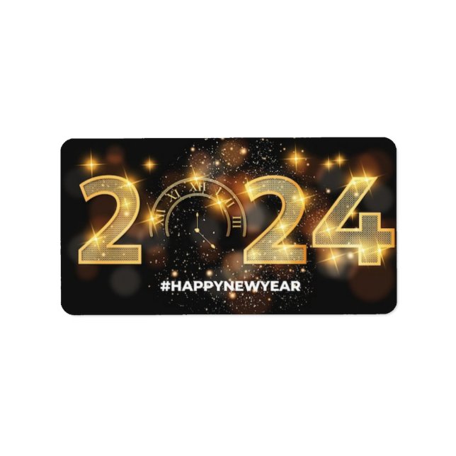 Étiquette "Salut à un Nouvel An brillant !" (Devant)