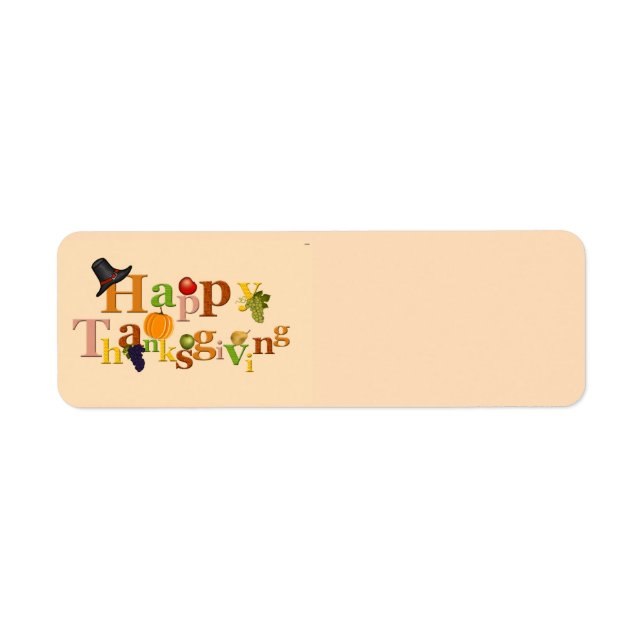 Étiquette Salutations du jour bon thanksgiving (Devant)
