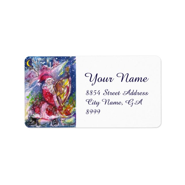 Étiquette SANTA CLAUS JOUER LA CHEVAUCHE EN LUNDI Noël (Devant)