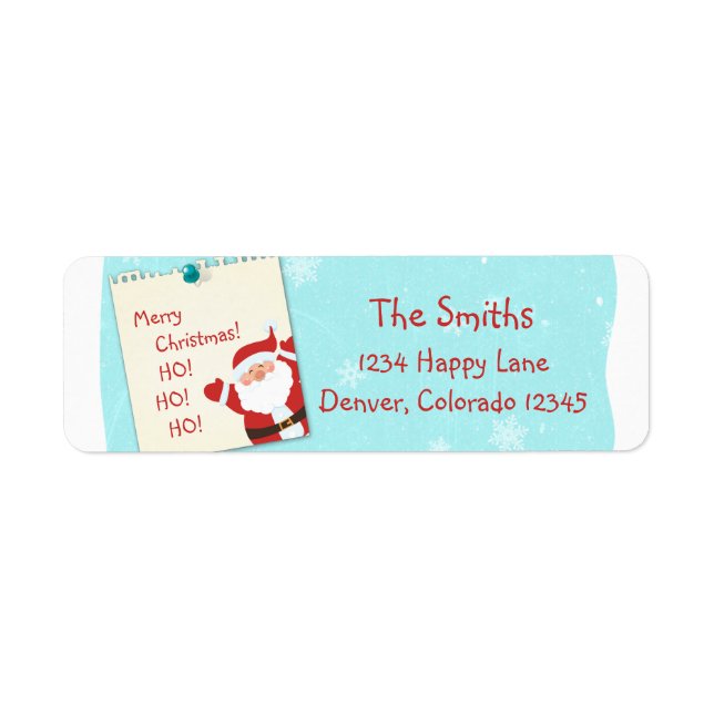 Étiquette Santa Claus Note Noël Adresse de retour (Devant)