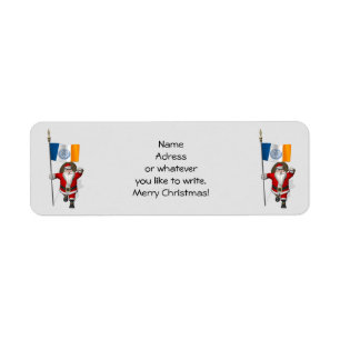 Étiquette Santa Claus With Ensign Of New York