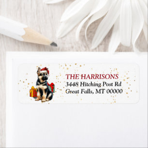 Étiquette Santa Hat berger allemand cadeaux de chiot