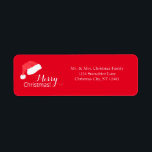 Étiquette Santa Hat Red Christmas Retat Adresse de retour<br><div class="desc">Faites vos vacances un peu plus facilement et obtenez dans l'Esprit de Noël avec cette étiquette d'adresse de retour de Noël.</div>