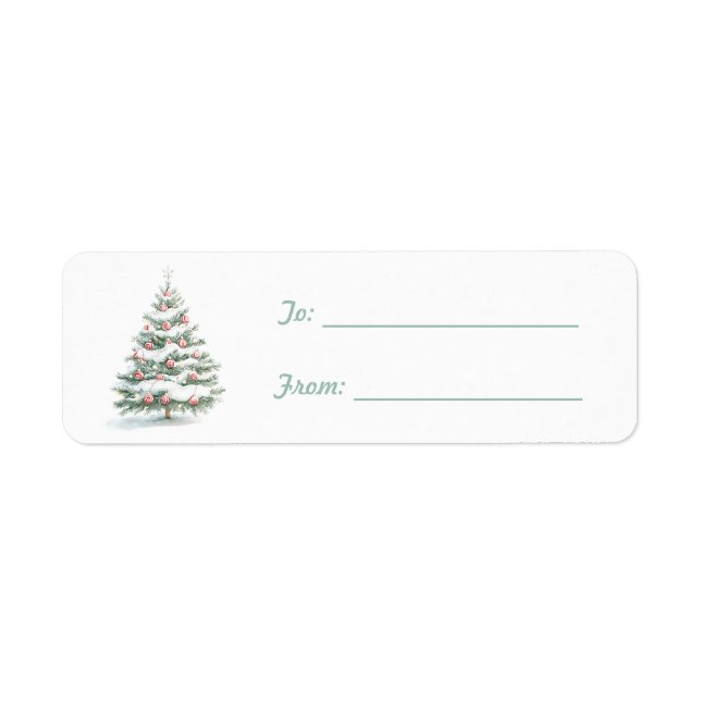 Étiquette Sapin de Noël Brun Mocha Menthe (Devant)