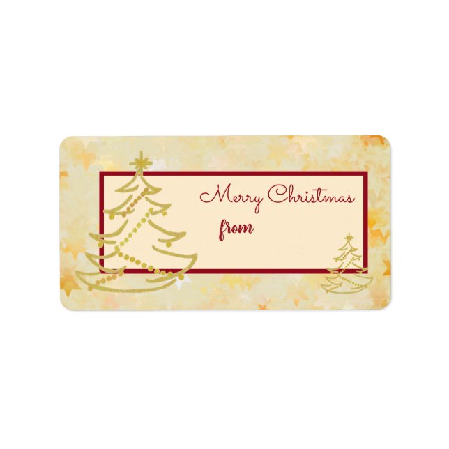 Étiquette Sapin de Noël élégant (Devant)