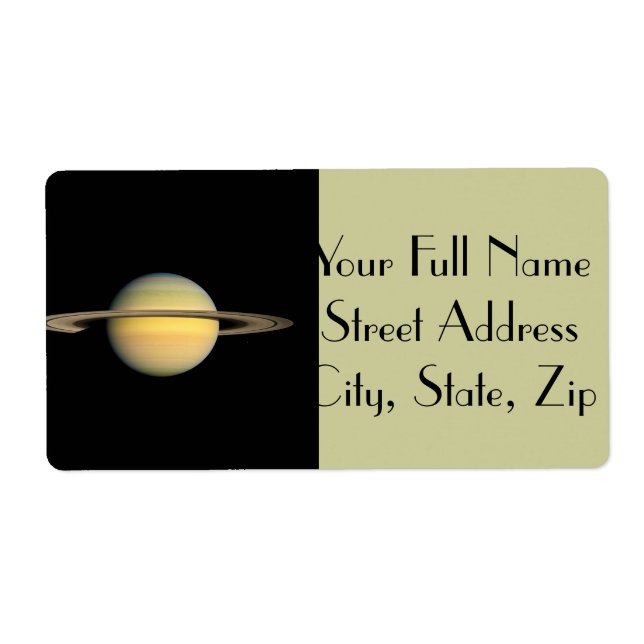 Étiquette Saturne pendant l'équinoxe (Devant)