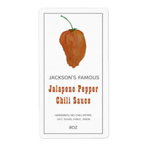 Étiquette Sauce Piquante Maison Jalapen Pepper Sauce Chili