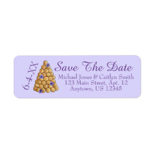 Étiquette Sauver la date Gâteau de mariage Croquembouche Vio