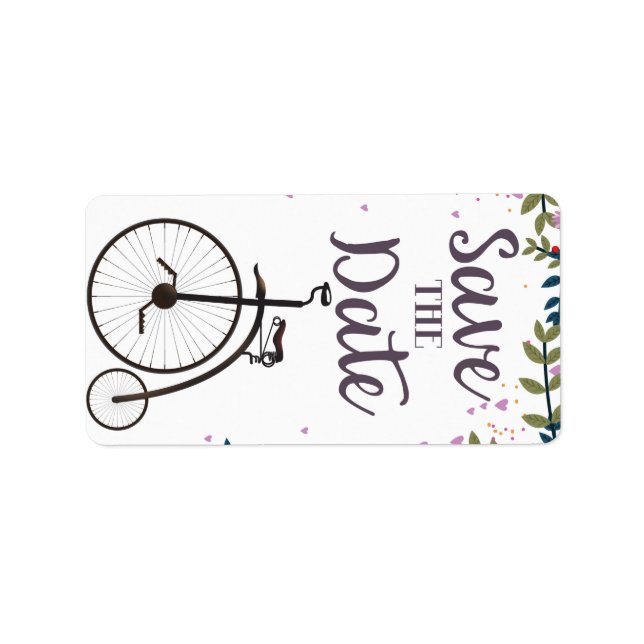 Étiquette Sauver la date Penny Farthing (Devant)