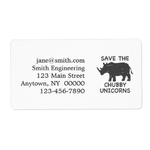 Étiquette Save the chubby unicorns - choose background color