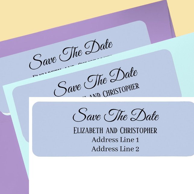 Étiquette Save The Date Custom Name Return Address (Créateur téléchargé)