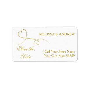 Étiquette Save the date Deux élégants Mariages de Coeurs d