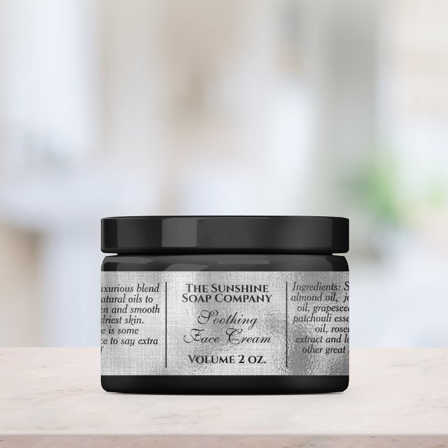 Étiquette savon et cosmétiques en feuille d'argent tissé de  (Créateur téléchargé)