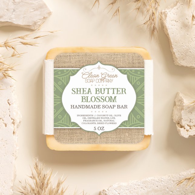 Étiquette savon | Green | Boucle | Sticker (Créateur téléchargé)