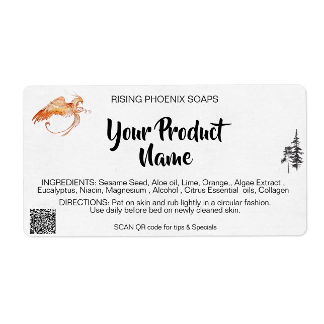 Étiquette *~* Savon pour le bain et la crème corporelle pour (Devant)