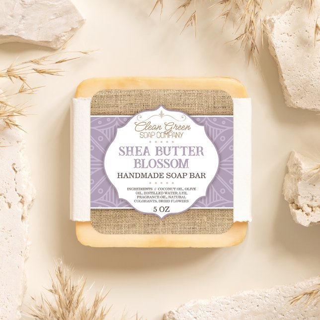 Étiquette savon | Pourpre | Boucle | Sticker (Créateur téléchargé)