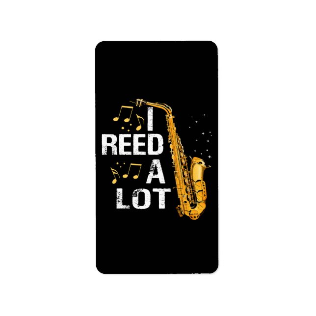 Étiquette Saxophone drôle (Devant)