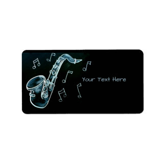 Étiquette Saxophone et notes de musique