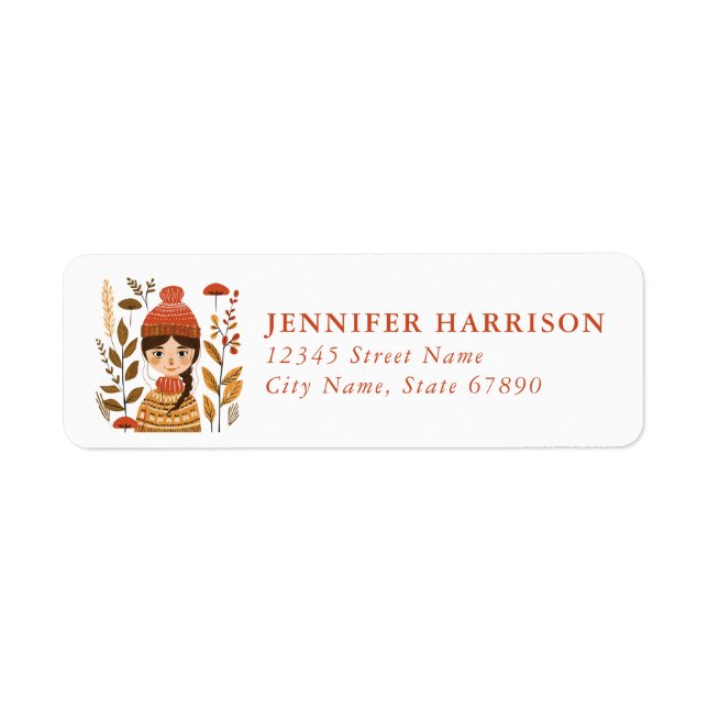 Étiquette Scandinavian Fall Return Address Labels (Devant)