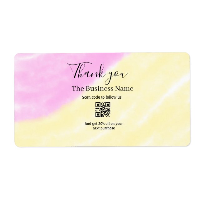 Étiquette Scannez le QR pour nous suivre merci code de réduc (Devant)