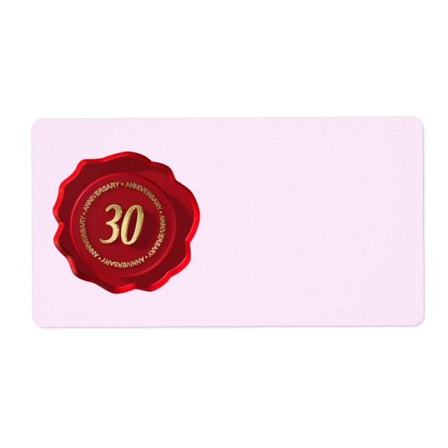 Étiquette sceau de cire rouge du 30e anniversaire (Devant)