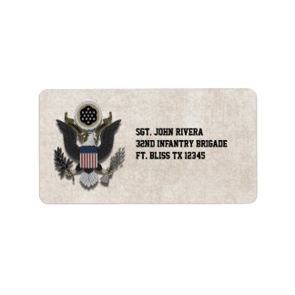 Étiquette Sceau du logo de l'aigle patriotique militaire
