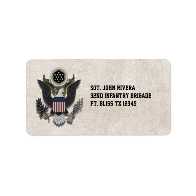 Étiquette Sceau du logo de l'aigle patriotique militaire (Devant)