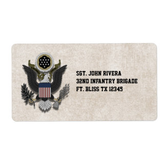 Étiquette Sceau du logo de l'aigle patriotique militaire